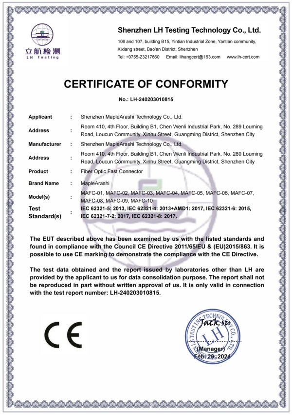 Compliance document - Fast Connector