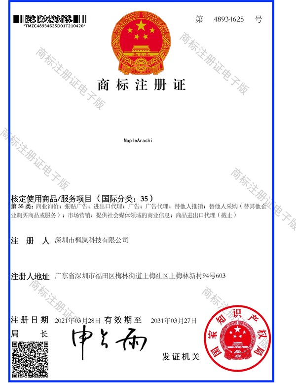 Registered Trademark Class 35