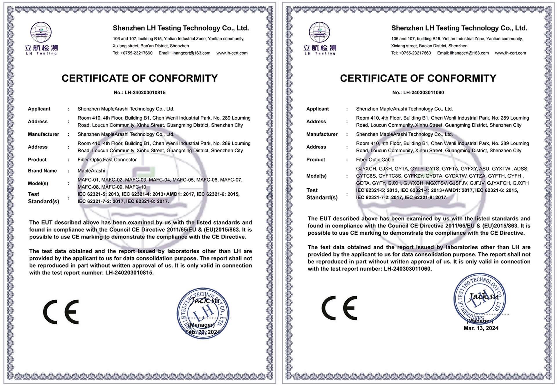 CE Certificate